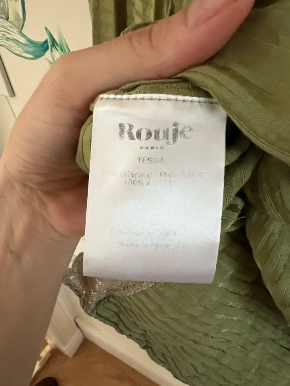Rouje Olive Lace-Trim Wrap Blouse - Picture 3 of 4